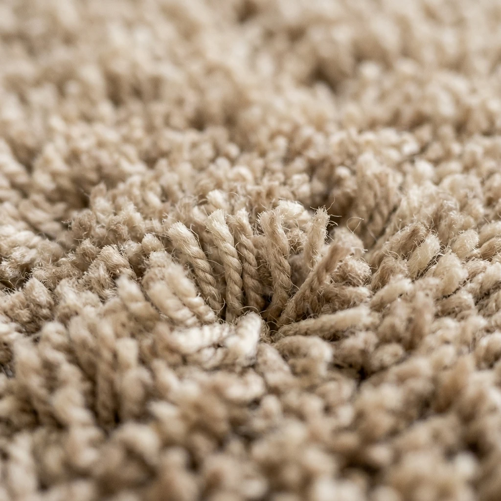 Close-up of soft plush carpet texture