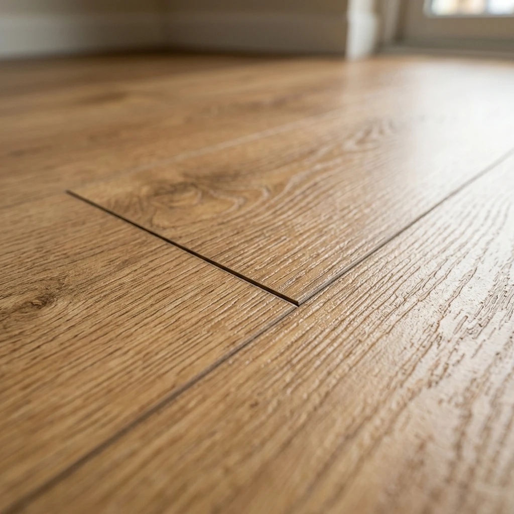 Close-up of luxury vinyl tile plank flooring